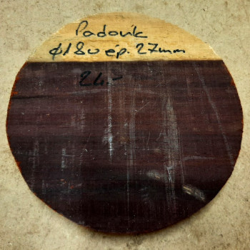 Padouk diam. 180 ép. 27 mm bicolore